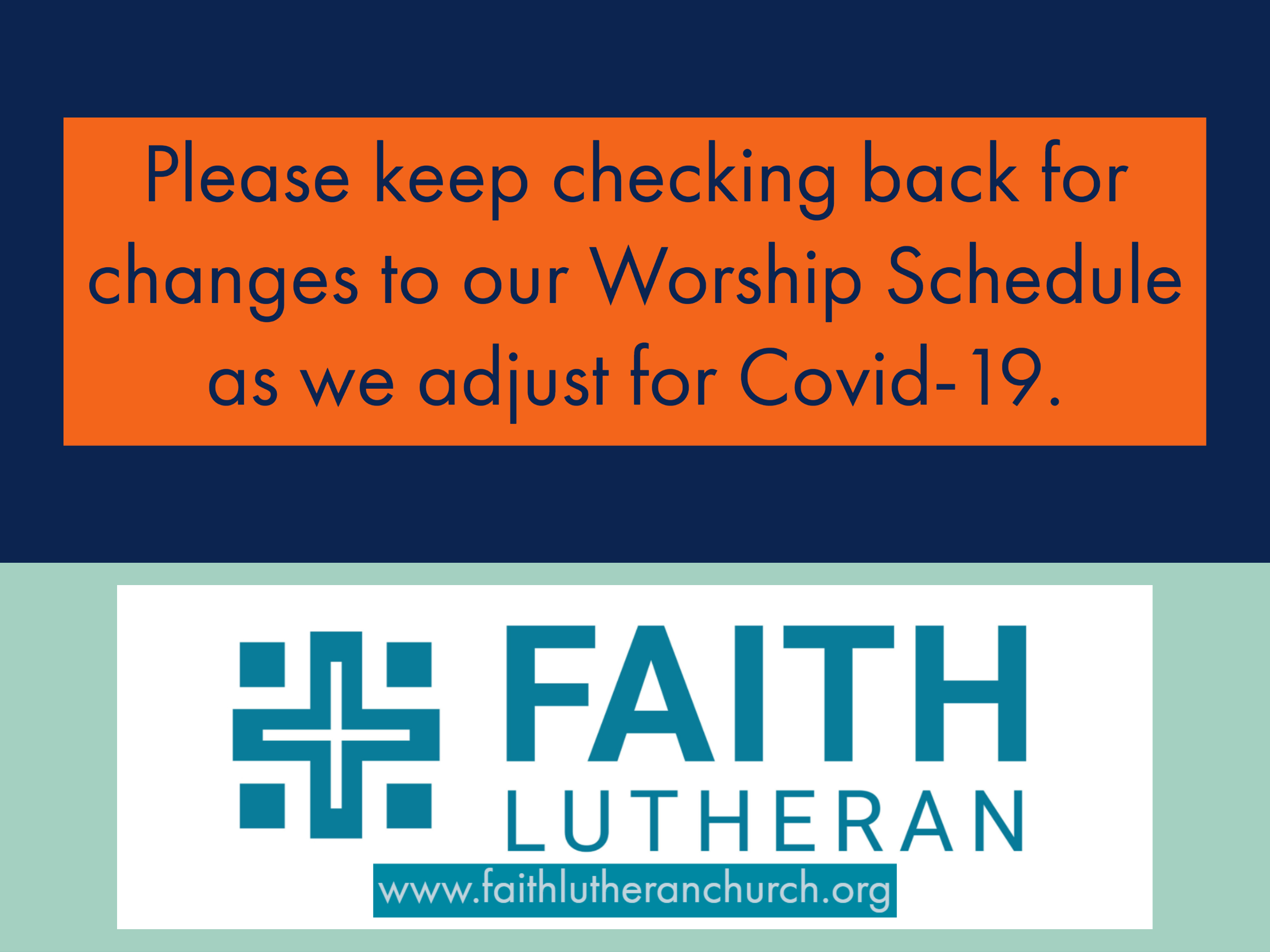 Check here for any changes to the Sunday & Worship schedules.