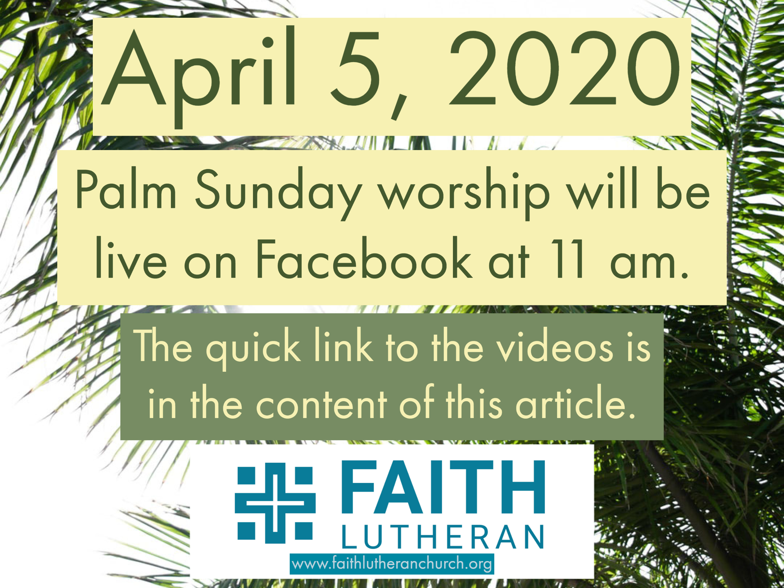 Palm Sunday Worship Details